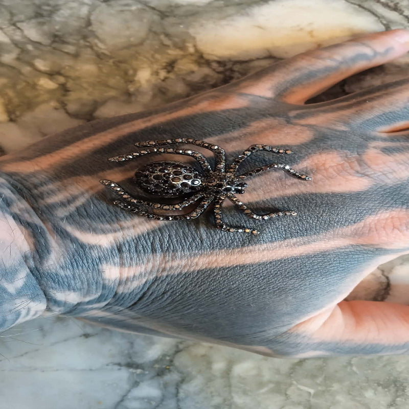 Broche araignée strass