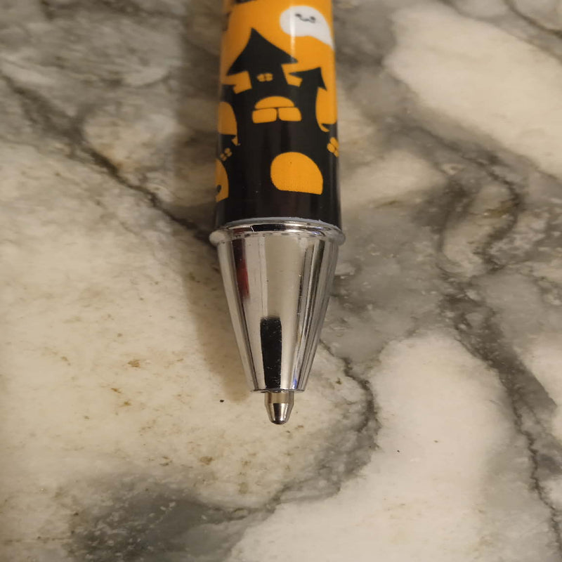 Stylo fait main " Décor Halloween orange "