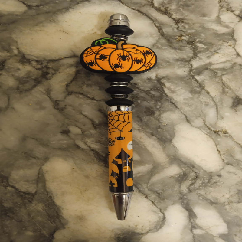 Stylo fait main " Décor Halloween orange "