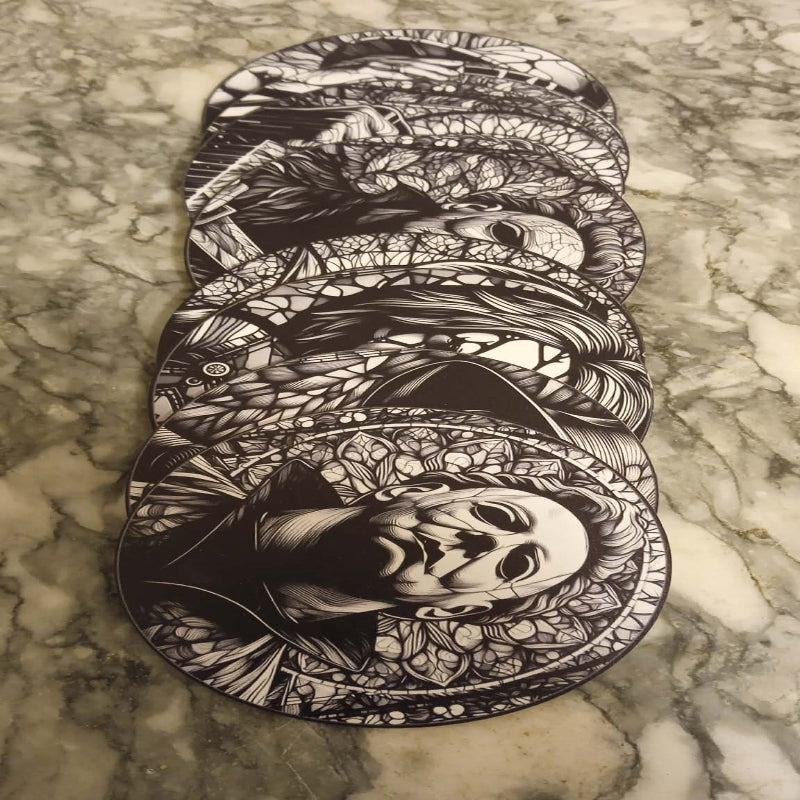 Lot de 8 sous-verres horreur