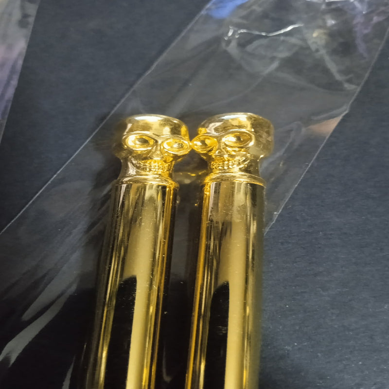 Lot de stylos billes crâne doré  x 2