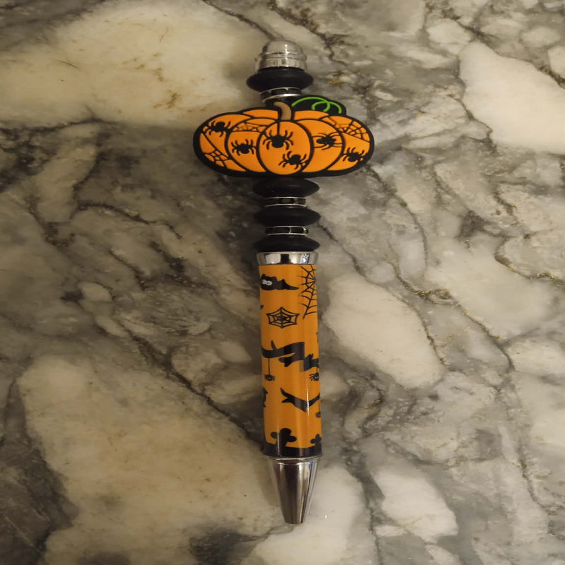 Stylo fait main " Décor Halloween orange "