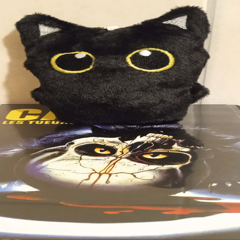 Peluche avec petite chaine chat noir