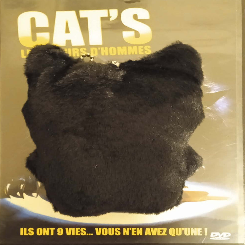 Peluche avec petite chaine chat noir