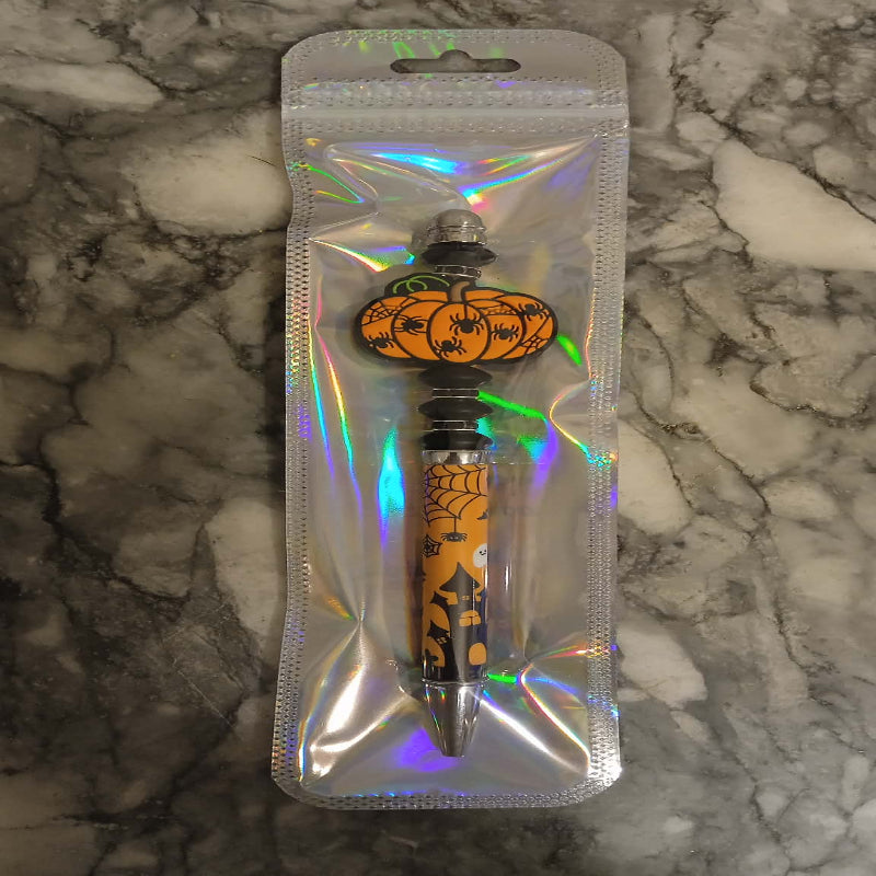 Stylo fait main " Décor Halloween orange "