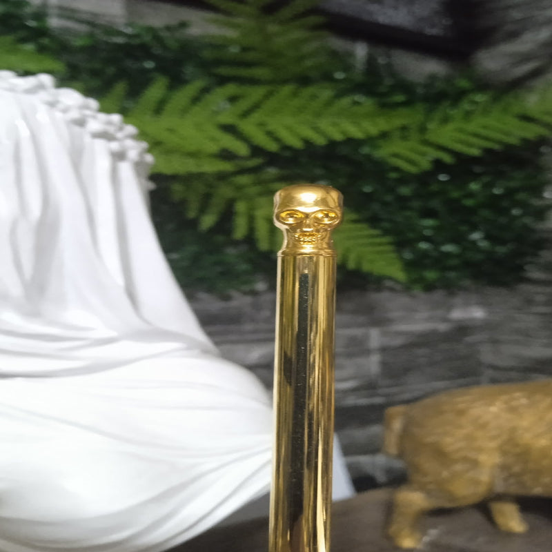 Lot de stylos billes crâne doré  x 2