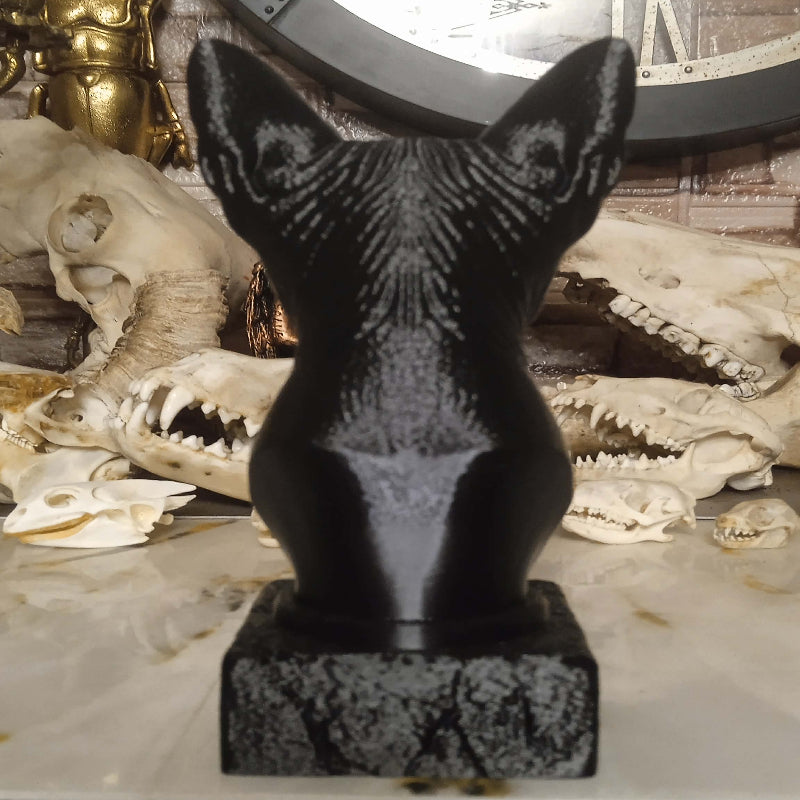 Buste chat siamois en 3D noir