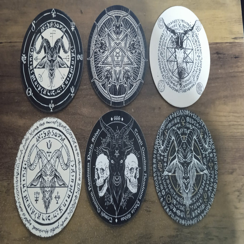 Lot de six sous-verres baphomet
