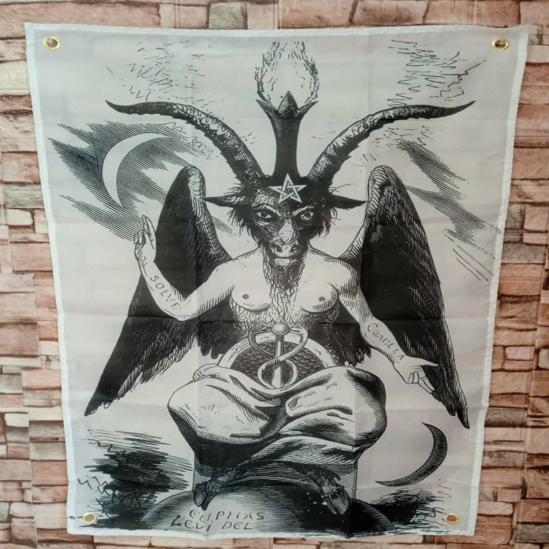 Drapeau Baphomet blanc