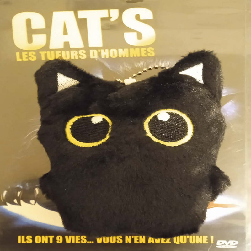 Peluche avec petite chaine chat noir