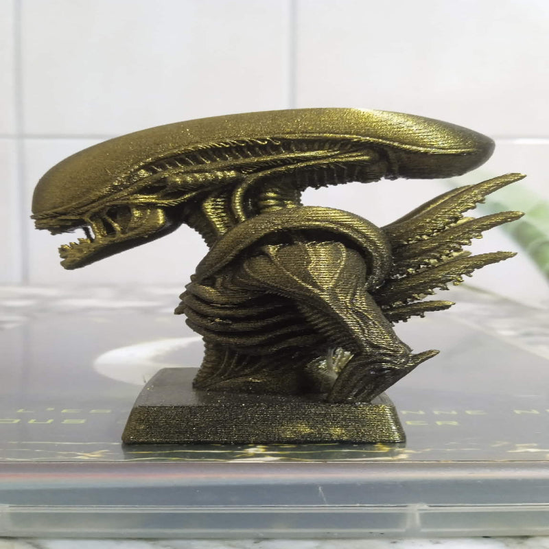 Figurine buste alien couleur or/noir
