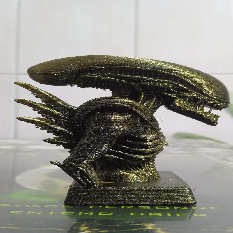 Figurine buste alien couleur or/noir