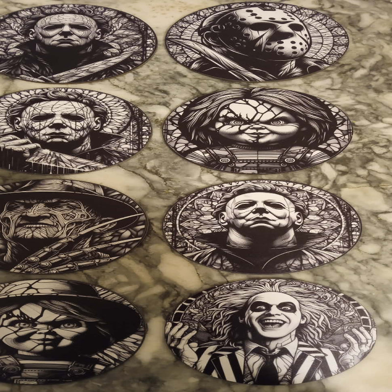 Lot de 8 sous-verres horreur