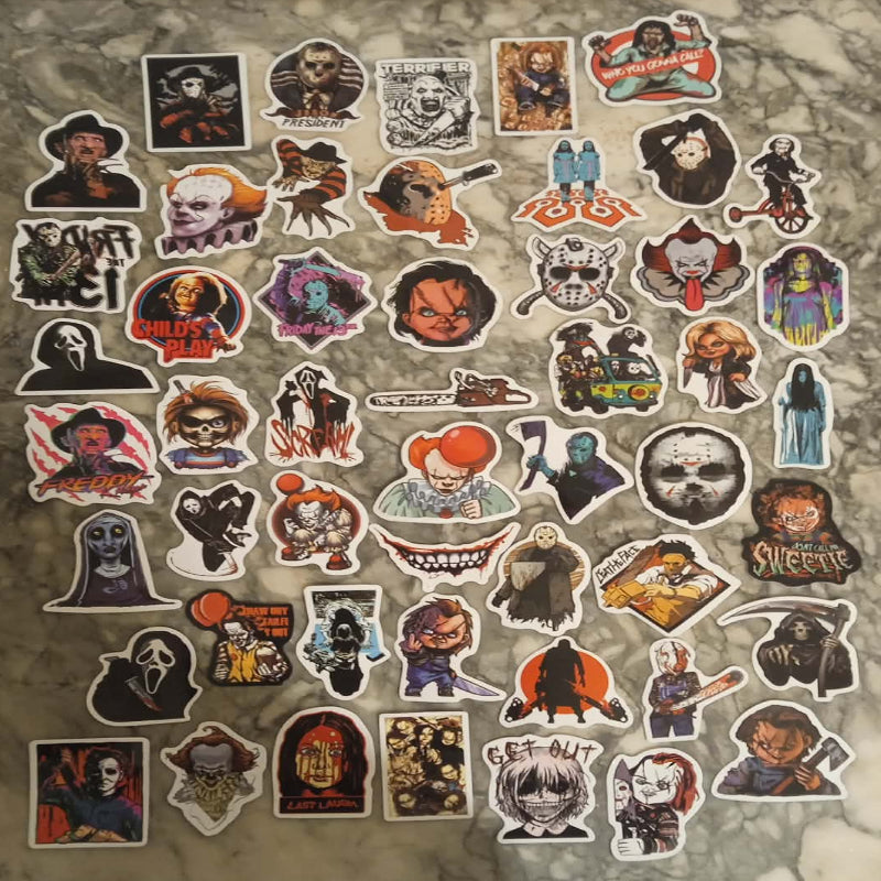 Stickers personnages films d'horreur x 50
