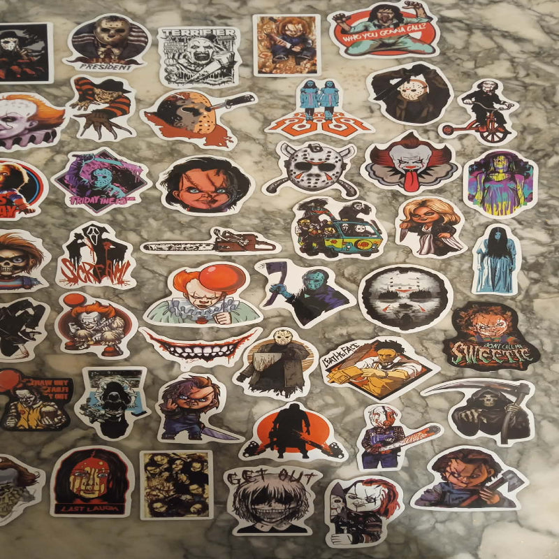 Stickers personnages films d'horreur x 50